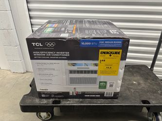 TCL 10K BTU Smart Inverter Window Air Conditioner 3-in-1 Energy Saver & Quiet Cooling with Remote Control - White