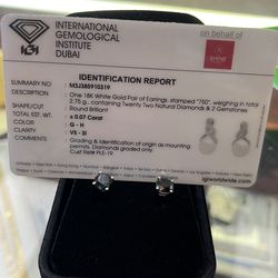 18k2CT diamonds earring 2.75g