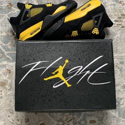 Yellow Thunder Jordan 4s | Size 10.5