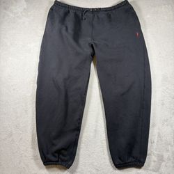 Vintage Polo Ralph Lauren Men’s XL Black Joggers Sweatpants Drawstring #798
