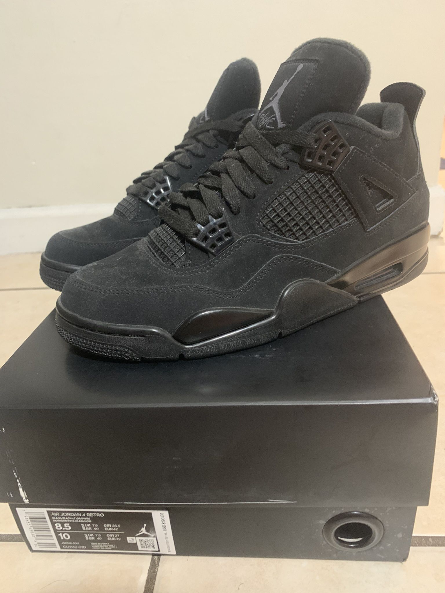 black cat jordan 4 box