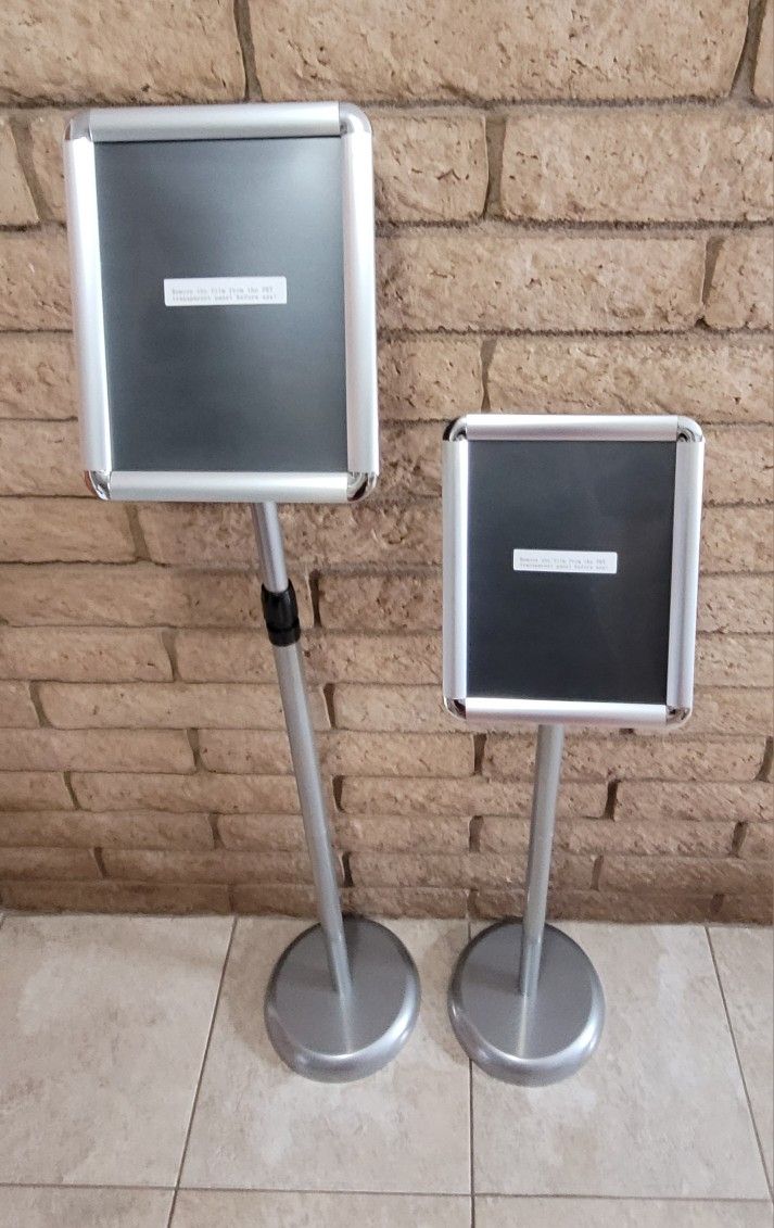 Pedestal Floor Standing Display Sign Holders, 2 Pack