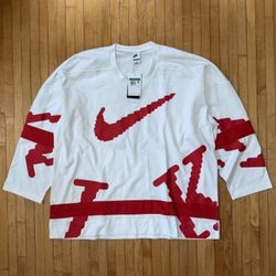 NWT Nike Sportswear Club Men’s Hockey Jersey White/Red Oversized Sz. XL