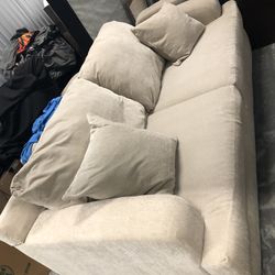 Cream colored sofa