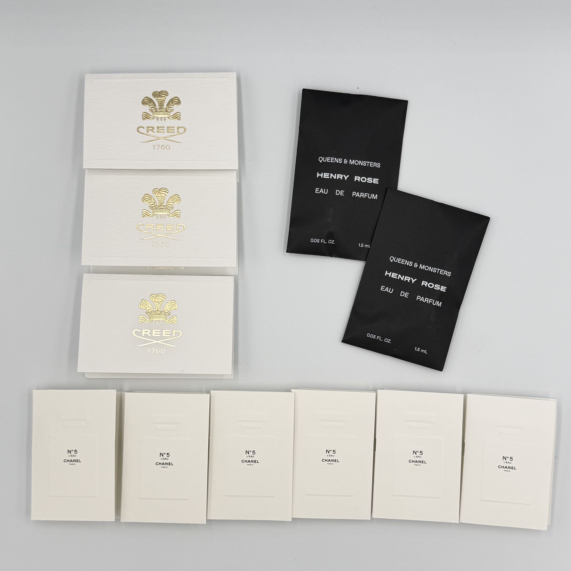 Samples11 PCS DESIGNER PERFUME SAMPLES CREED CHANEL HENRY ROSE SET
