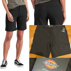 DICKIES SRF100 WOMEN'S BLACK COOLING RELAXED FIT SHORTS size 14