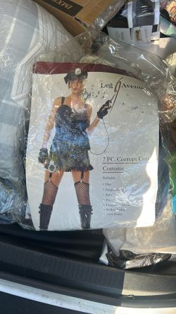 Seven Piece Corrupted Cop Costume Includes Hat, Suspender Strap, Dress Belt, Hand, Coach, Fingerless, Gloves, Walkie-Talkie Arm Badge