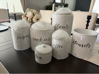 White kitchen canister set
