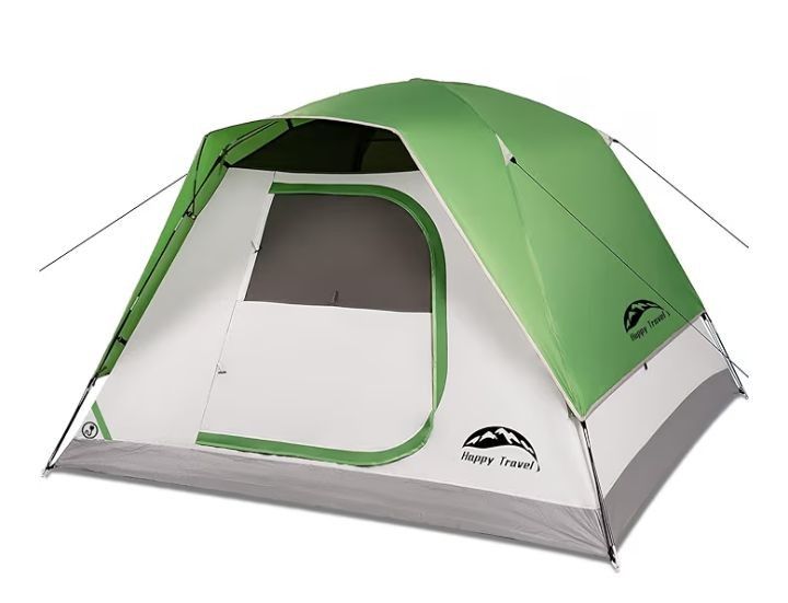 Happy Travel Camping Tent, 4/6 Person Dome Tents for Camping with Rainfly, Waterproof Clip Easy Setup Portable Family Tent with Mesh Windows, 20% More