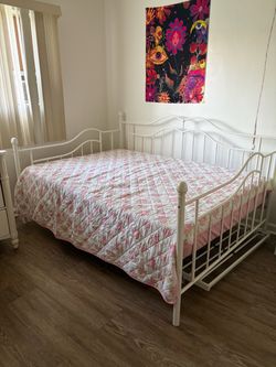 White Metal Full Bed Frame