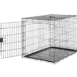 Amazon Basics - Durable, Foldable Metal Wire Dog Crate with Tray, Single Door, 42”x 28”x 30”
