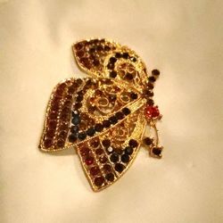 Butterfly Flying Brooch Full Of Gems
