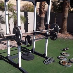 Squat Rack & Weights With Bars