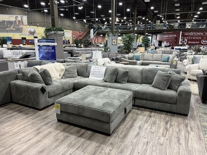 Lindyn Gray 4 Piece Modular Sectional and Ottoman ///// New ♣️♣️▪️# Sofa # Loveseat # Couch # Living Room Set Options Available
