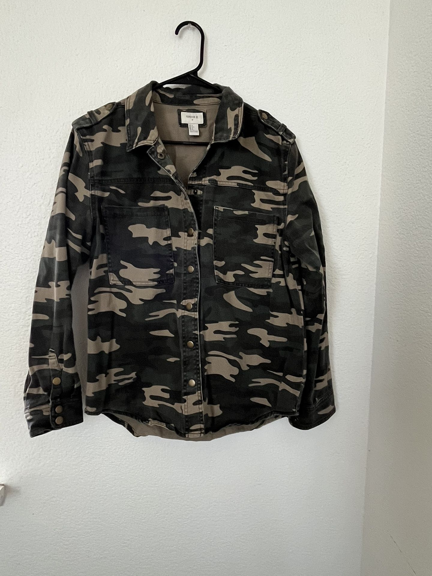 Camouflage Denim Shirt Jacket Women