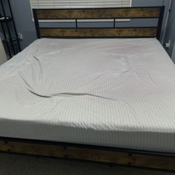 King Size Bed Frame And Mattress- Excellent Condition