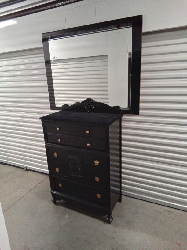 Black And Gold Vintage Chest Dresser