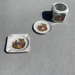 3 German Porcelain Gloria Bavaria Real Gold Bayreuth