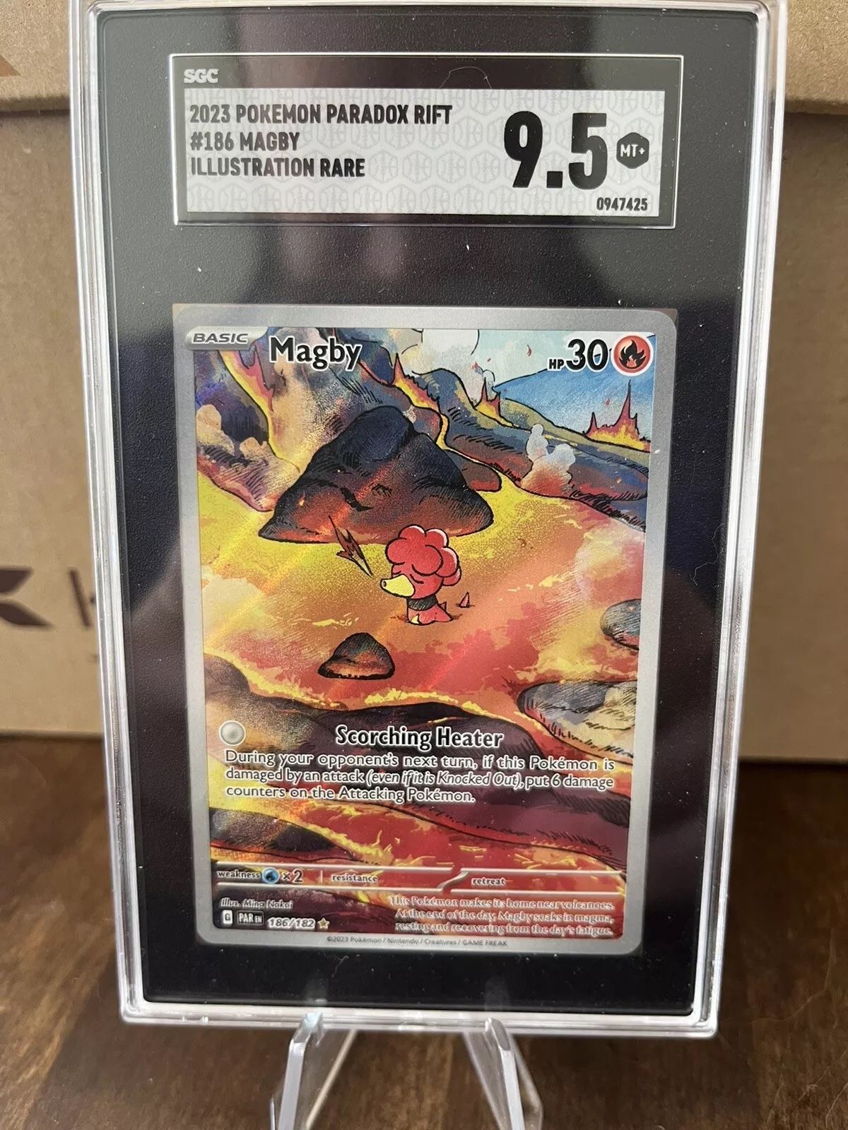 Magby Pokémon Paradox Rift Illustration Rare SGC 9.5