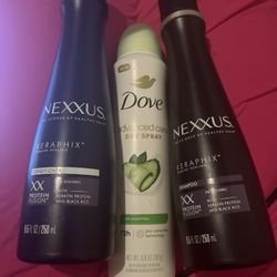 Hygiene Set Nexxus Shampoo And Conditioner And Dove Deodorant All For 30