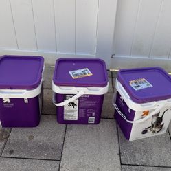 3 Empty Plastic Litter Storage Tubs Bins - $5 for all 