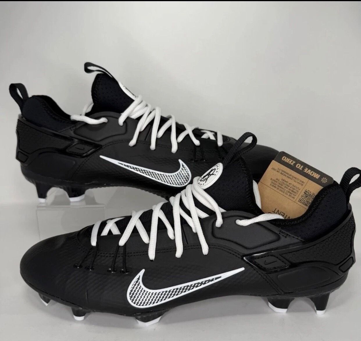 Nike Huarache 9 Elite Low LAX Lacrosse Cleats Black White FD0089-002 NEW