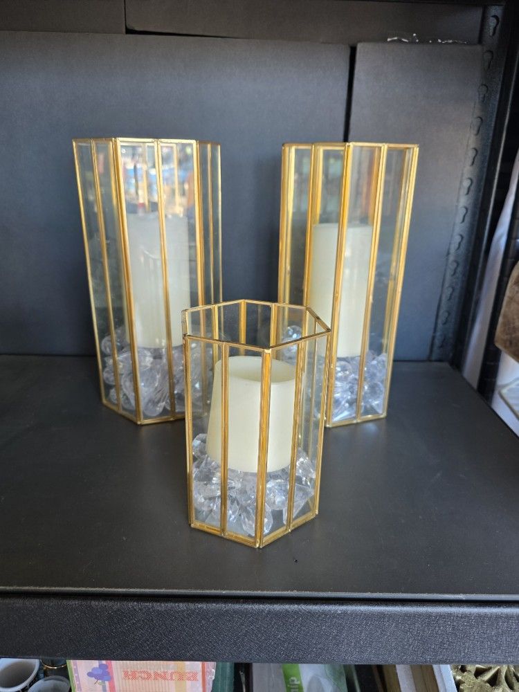 Glass Candle Holders $20
