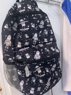 Kids Robot Space Print Backpack