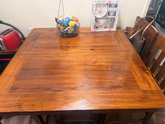 Wood Square Dining Table with Chairs