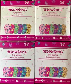 Meowgool Kids Eye Patches – 4 Complete Boxes – 132 Patches Total – Open Box