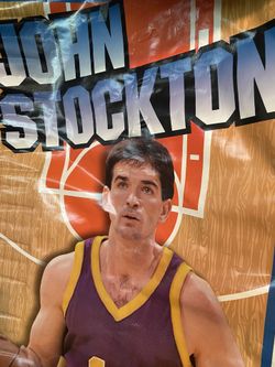 Retro Little Caesar’s Poster.. John Stockton .. 1996