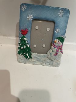 Vintage Ceramic Christmas Photo Frame