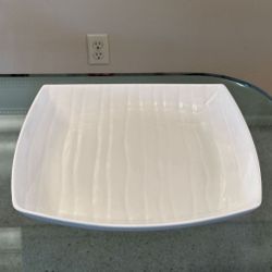 New Large 10 Strawberry Street 12” by 12” White Ceramic Square Serving Dish Platter Vegetables Microwave Dishwasher Safe