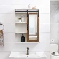 White And Brown  Or Solid White Bathroom Cabinet (New In A Box)9