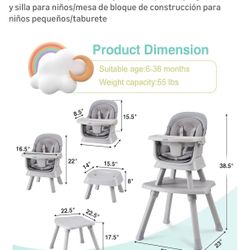 Silla Para Comer Bebé 8 En 1 Nueva En Su Caja 