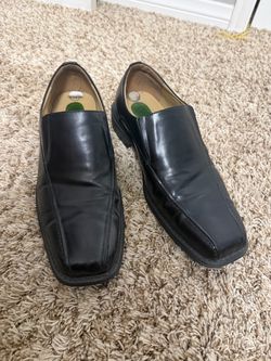 Black Leather Slip-On Dress Shoes