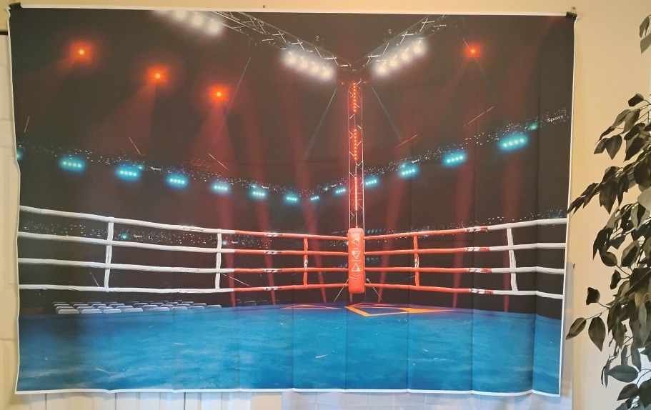 Boxing Ring Backdrop 7 Ft x 5 Ft NEW