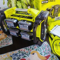 Ryobi brand new 18V ONE+ 1800-Watt Portable Battery Inverter Power Station/8-Port Charger with (4) 6.0Ah Batteries