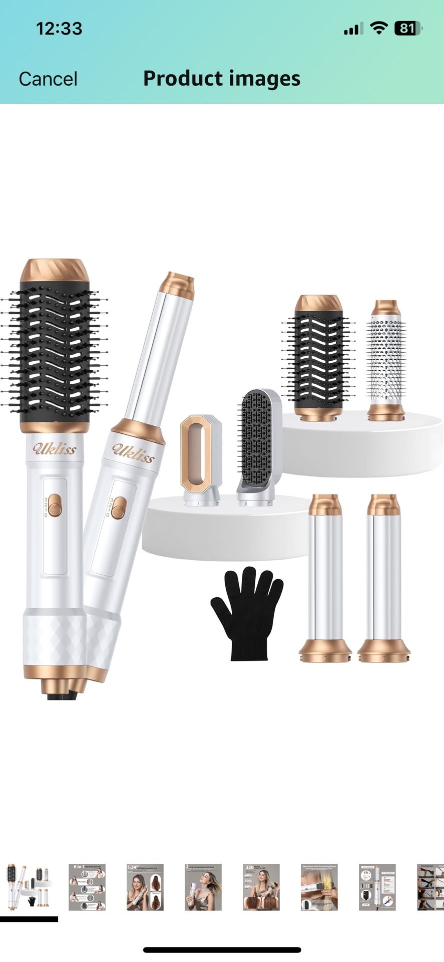 6 in 1 Hair Dryer Brush,Blow Dryer Brush Ionic Hair Dryer,Multi Hair Styler for Fast Drying Styling Curling Straightening Volumizing,Hair Curler Hair