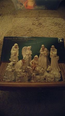 New in box porcelain nativity set