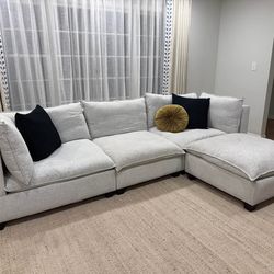 🤩 Brand new light grey comfortable fabric L shape sectional couch/sofa • PAY AFTER DELIVERY 🚚