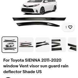 window visor rain shield for Toyota sienna 2011-2020