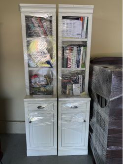 Pottery Barn Narrow Storage Shelf With Cabinet
