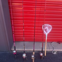 4 Fishing Polls All Different Sizes And Net