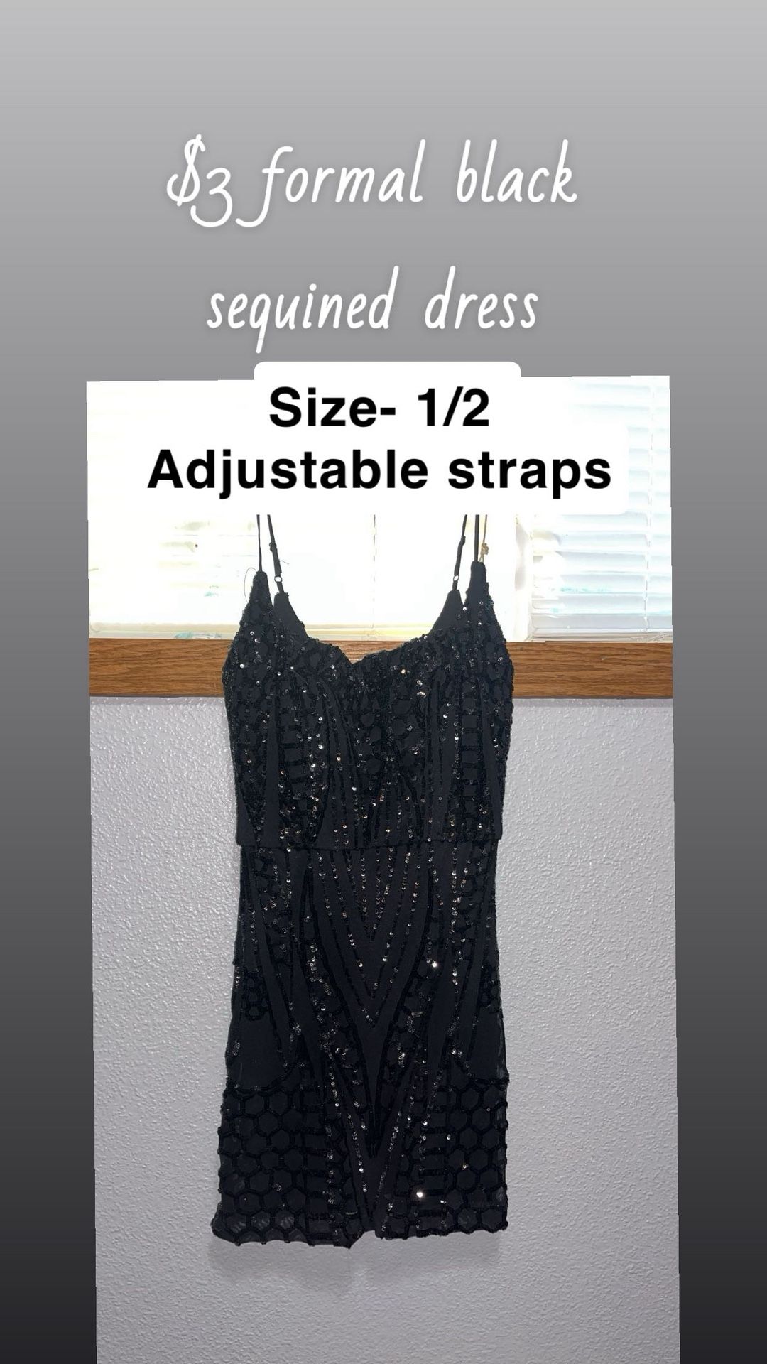 Black Sequined Formal Dress