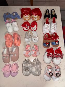 29 pair Newborn girl shoes and 50 socks