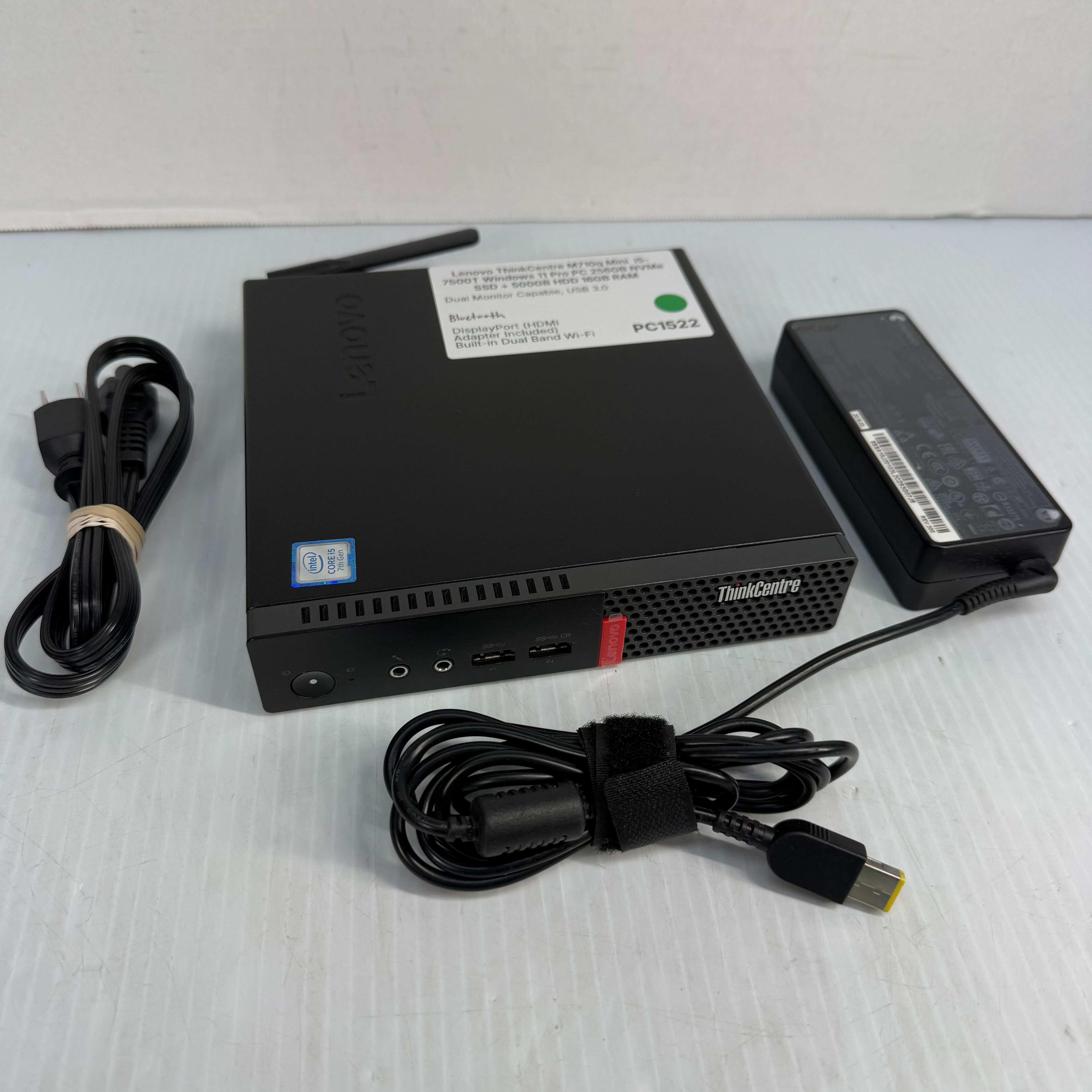 Lenovo ThinkCentre M710q Mini  i5-7500T Windows 11 Pro PC 256GB NVMe SSD + 500GB HDD 16GB RAM