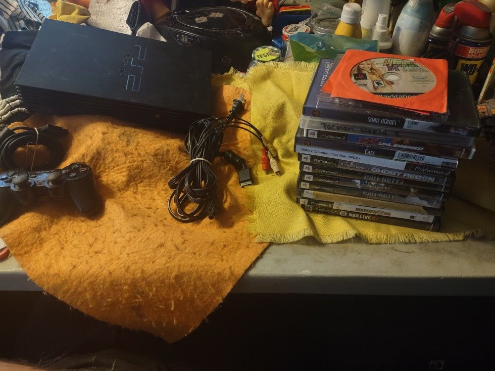 Sony PlayStation 2 One Controller All Hookups 15 Games Will Not Separate Tested Works Great