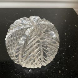 Vintage Crystal Cut Egg Figurine Paperweight 3”
