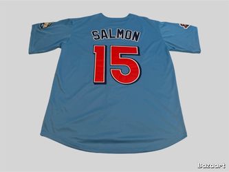 Tim Salmon #15 Anaheim Angels Blue All-Stitched Baseball Jersey – Men’s Large – New